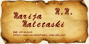 Marija Maletaški vizit kartica